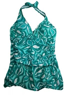 Women’s Beach Bay Plus Size Blue And Green Bathing Suit Size 18W
